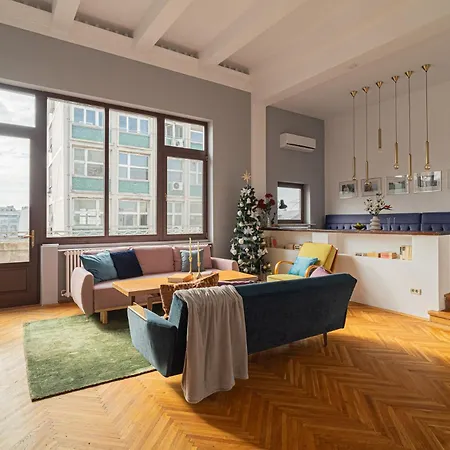 Spacious 3br Atrium Penthouse, Balcony, Cismigiu Apartment Bukarest