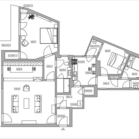 Apartment Spacious 3br Atrium Penthouse, Balcony, Cismigiu *