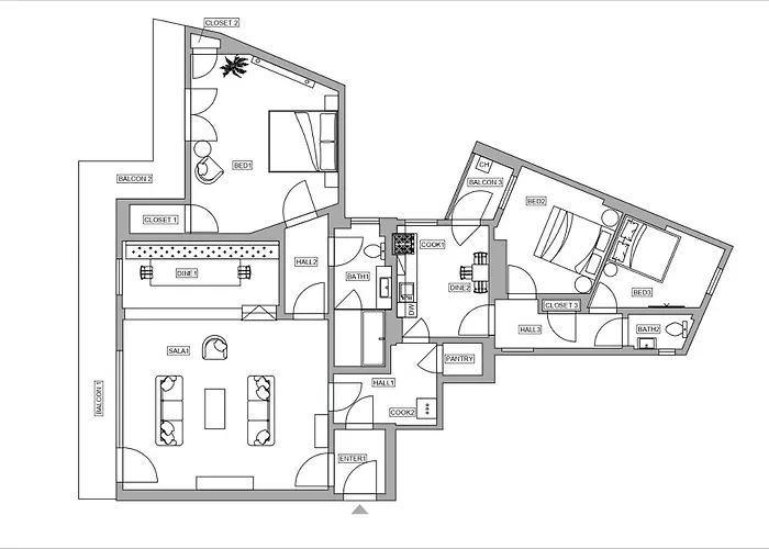 アパート Spacious 3br Atrium Penthouse, Balcony, Cismigiu *