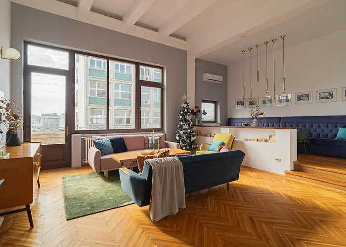 Spacious 3br Atrium Penthouse, Balcony, Cismigiu Apartment Bukarest